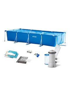 INTEX Rectangular Rustproof Frame Pool Set Blue 7127 L  - Image 1