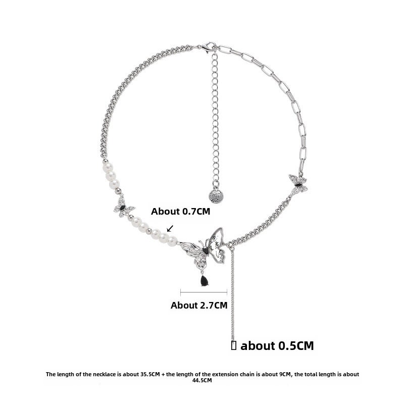 Butterfly Necklace Elegant Choker Artistic Vintage Jewelrysilver Necklaces-NK337690 silver Necklaces-NK337690