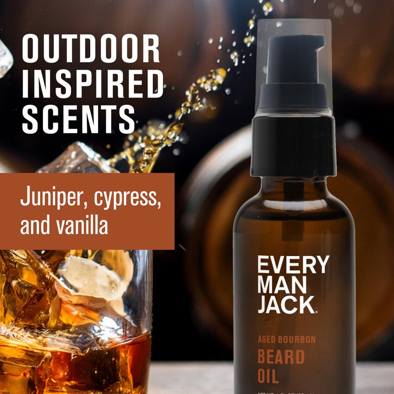 Every Man Jack Mens Beard Oil - Subtle Aged Bourbon Fragrance - Deeply Moisturizes and Softens Your Beard and Adds a Natural Shine - Naturally Derived with Shea Butter- 1 fl oz (2 Pack) - Image 3