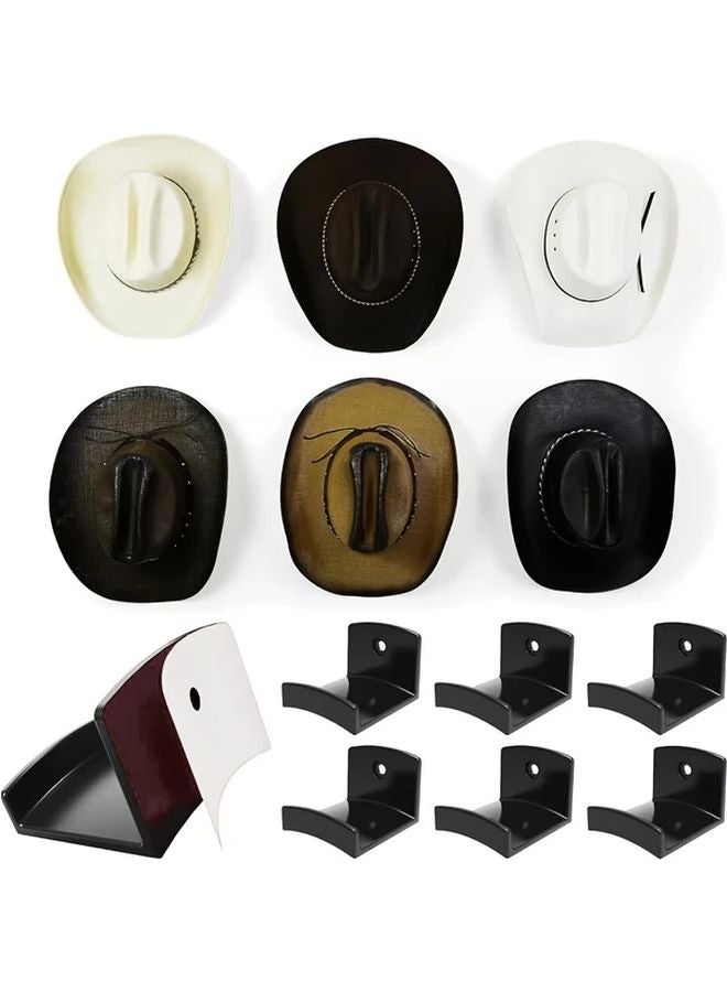 Black Baseball Cap Hooks 12PCS Strong Wall Mounted Hat Organizer - Image 1
