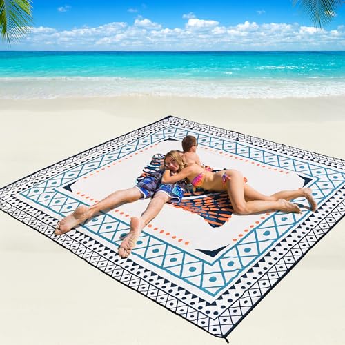 WIWIGO Beach Blanket Waterproof Sandproof Beach Mat 79 X 8310x9for 28 Adults Quick Drying Outdoor Picnic Mat Beach Accessories for Travel Camping Hiking - Image 1