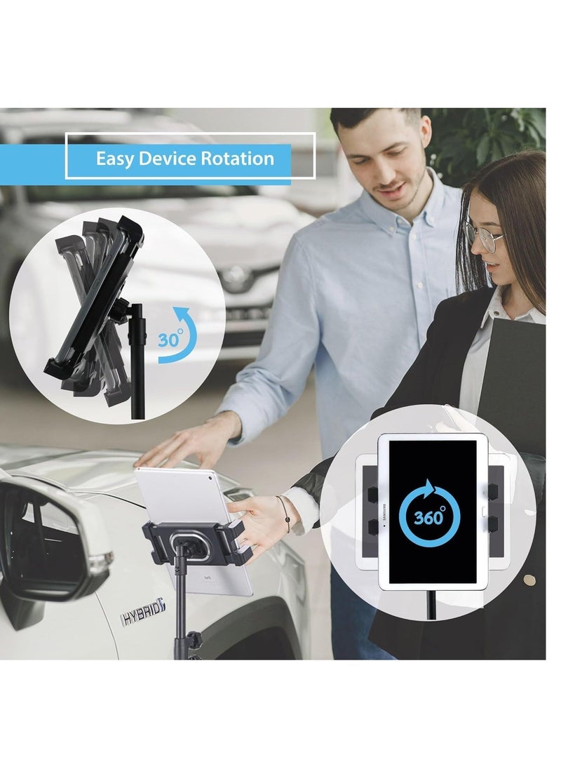 Telescopic Tripod Tablet Stand for Tablets 6" to 13" Tablet Floor Stand for IPad 12.9" Mobile Phone Stand (Adjustable, BLACK 01)
