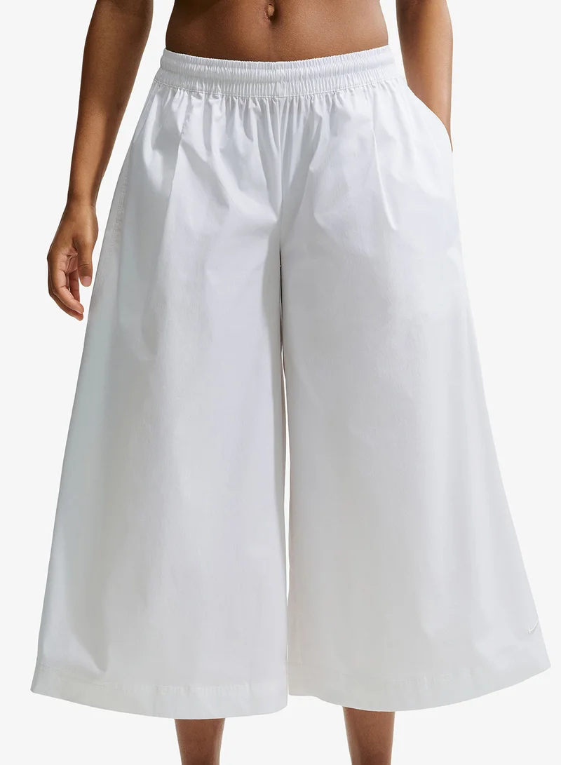 Nike WHITE/(WHITE) Poplin Culotte Pants for Women | Best Price UAE