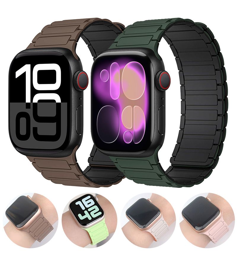 Magnetic Watch Band Compatible With Apple Watch 9 Oxford Pink With Starlight 38 40 41 S10 42mm - Image 2