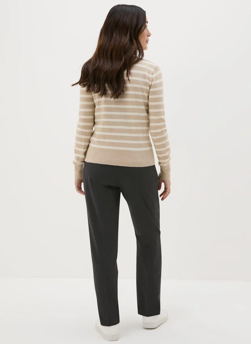 ماتلان Et Vous Grey Straight Leg Trousers