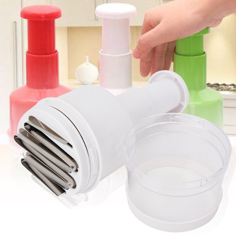 Kitchen Garlic Hand Press Chopper Cutter Vegetable Onions Peeler Tools(White) - Image 2