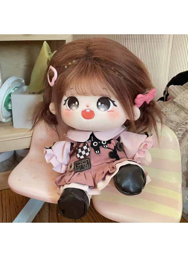 Jiumei Cotton Doll 20cm Non-Attribute Plush Doll Girls' Birthday Gift Dress For Girls-Specifications:20cm Without Skeleton-Color:Nine Younger Sister Nude Baby + Hairstyle + Moon Princess Skirt + Crown