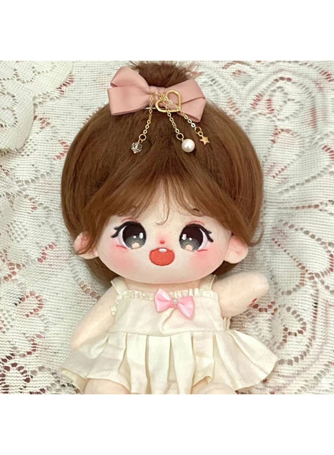 Jiumei Cotton Doll 20cm Non-Attribute Plush Doll Girls' Birthday Gift Dress For Girls-Specifications:20cm Without Skeleton-Color:Nine Younger Sister Nude Baby + Hairstyle + Moon Princess Skirt + Crown