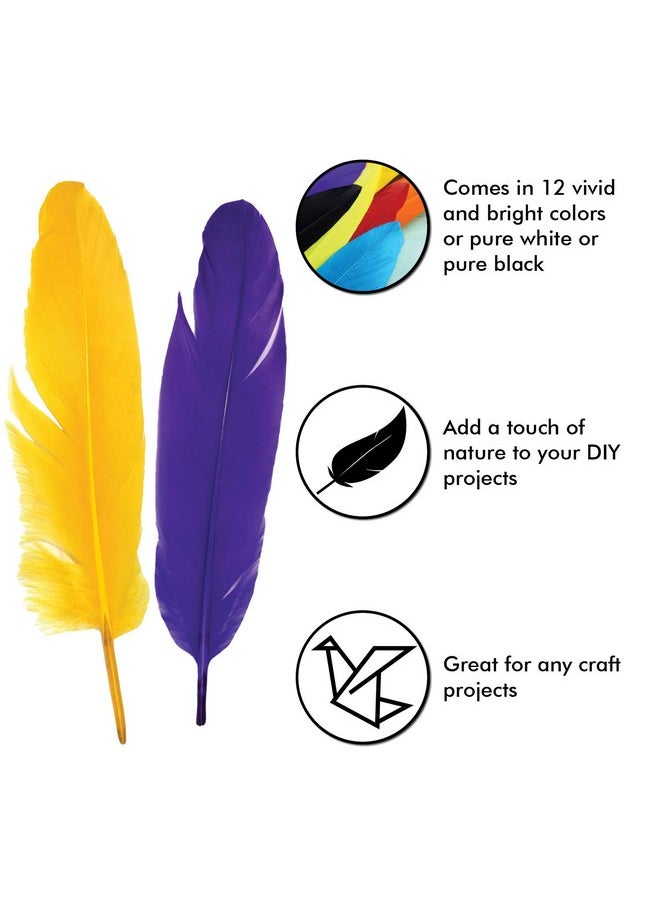 Millennial Essentials 120Pcs Colorful Goose Feathers For Diy Crafts Jewelry Making Wedding Home Or Party Decorations 12 Colors (68 Inches)  - Image 2