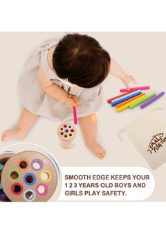 spa luxetique Montessori Toys for 1-3 Year Old: Wooden Learning Color Sorting Toys for Toddlers Age 1 2 3, Fine Motor Developmental Infants Sensory Matching Games, Busy Board 18 month old Baby Boys Girls Gifts  - Image 5