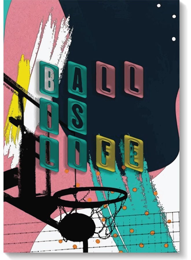 RYN Ball Is Life Printed Wall Art Multicolour 40x60cm - Image 1