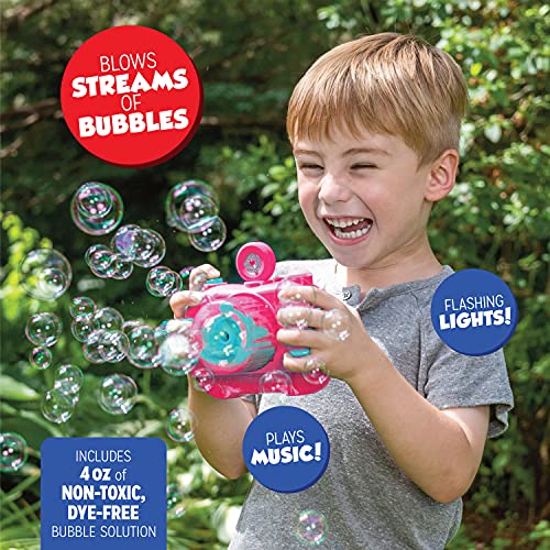 FUBBLES Little Kids Fubbles Bubble Camera with Realistic Shutter Sound, Fun Lights and Music. Includes Premium Bubble Solution, Pink (47302E) - Image 2