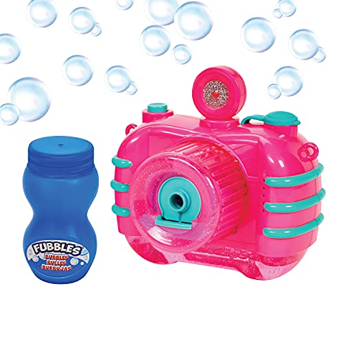 FUBBLES Little Kids Fubbles Bubble Camera with Realistic Shutter Sound, Fun Lights and Music. Includes Premium Bubble Solution, Pink (47302E) - Image 1