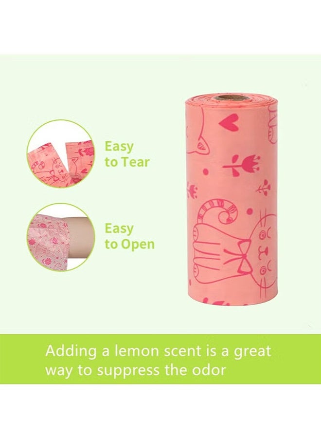 أجريون اكياس حفاضات قابلة للتحلل البيولوجي، موزع اكياس قمامة مجاني، 180 قطعة من اكياس الحفاضات المعطرة برائحة الليمون للاستعمال مرة واحدة للحفاضات والقمامة (وردي) - Image 4