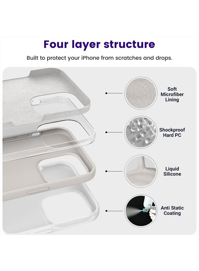 OTOFLY Designed for iPhone 14 Pro Max Case, Silicone Shockproof Slim Thin Phone Case for iPhone 14 Pro Max 6.7 inch (Stone) - Image 3