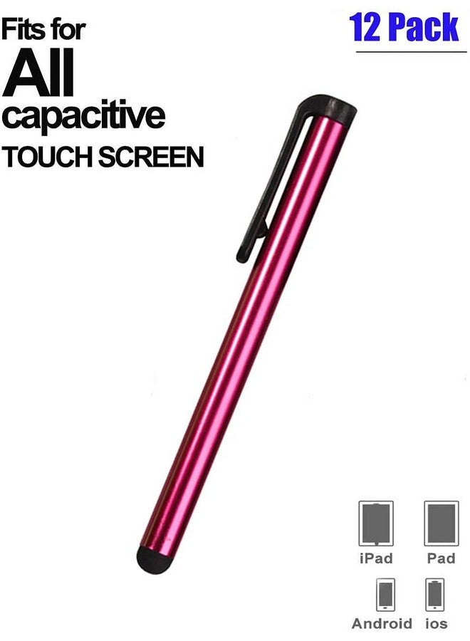 Qisebin 12 Pack Universal Capacitive Stylus Pen Portable Multicolor Touchscreen Stylus Pens Compatible with Apple iPhone 5 /5S/ 5C /6/7/11 Plus iPad Galaxy Tablet Smartphone PDA (HJ-CMB-12PC) - Image 2