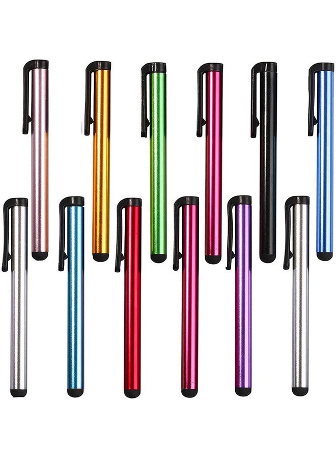 Qisebin 12 Pack Universal Capacitive Stylus Pen Portable Multicolor Touchscreen Stylus Pens Compatible with Apple iPhone 5 /5S/ 5C /6/7/11 Plus iPad Galaxy Tablet Smartphone PDA (HJ-CMB-12PC) - Image 1