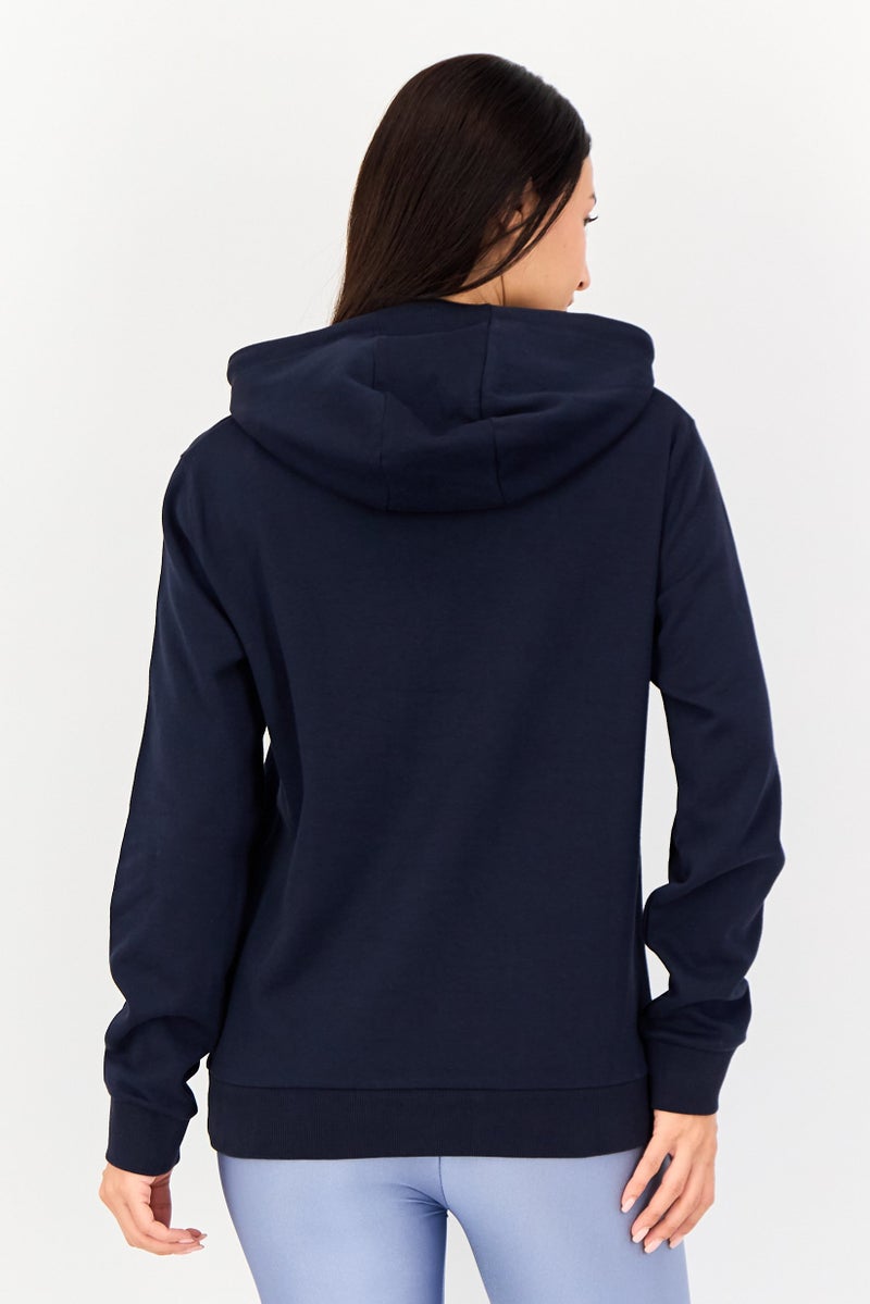 Ellesse هودي خارجي طويل الأكمام للنساء، لون كحلي داكن - Image 2