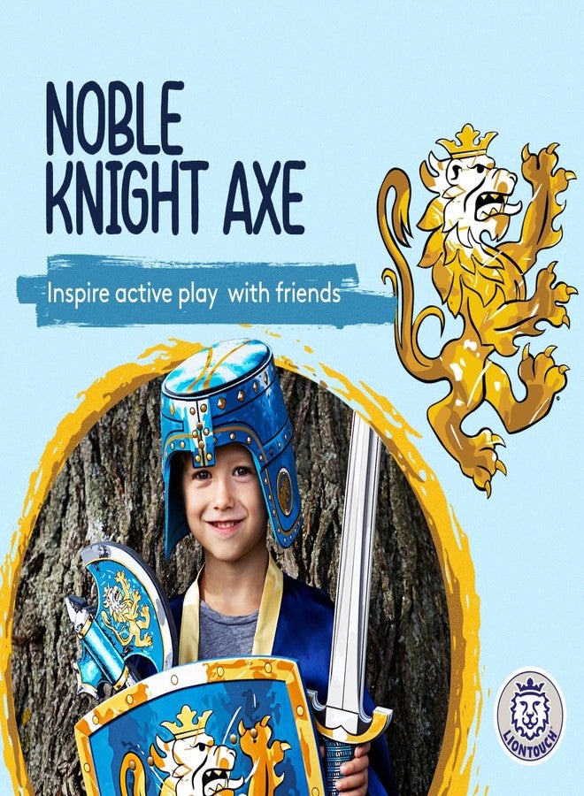 Liontouch - Noble Knight Foam Axe for Kids, Blue - Age 3-8 Years | Medieval Pretend Play Toy for Boys with Golden Lion Decoration | Safe Weapon Accessory for Dress Up & Knight Costumes - Image 2
