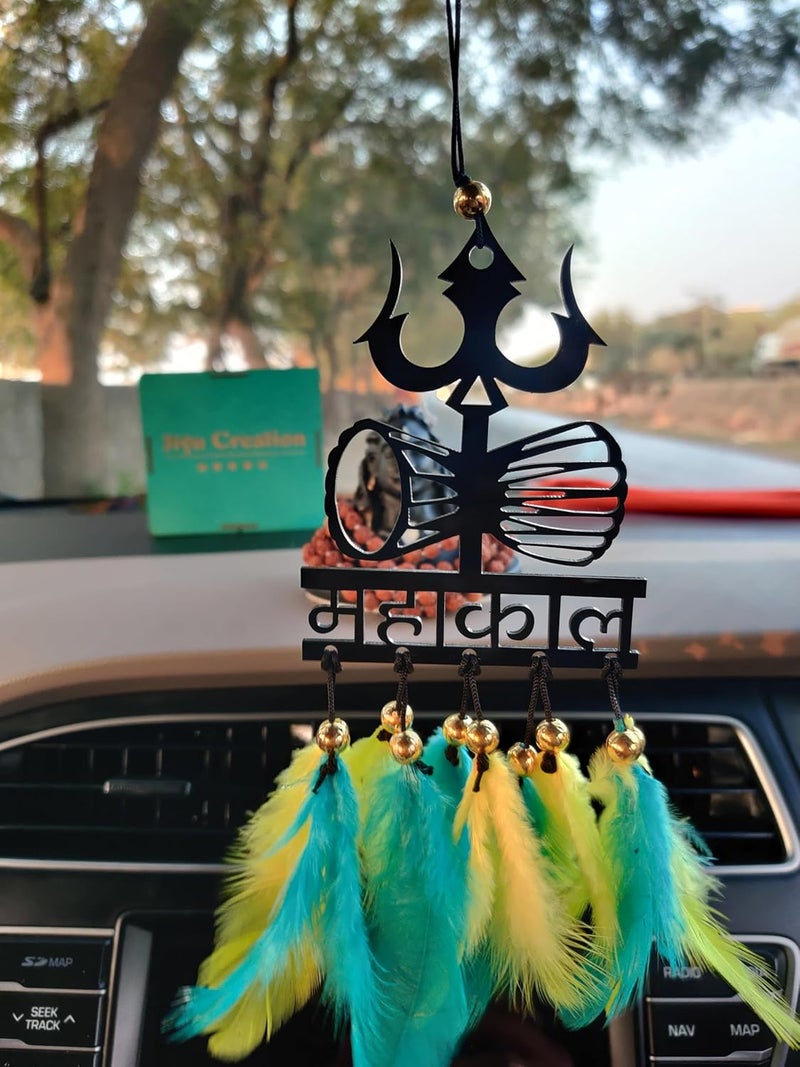 Jiyu Creation Car Hanging Ornament Dream Catcher for Positive Energy Rearview Mirror Charm Temple Decor Durable Acrylic with Original Feathers