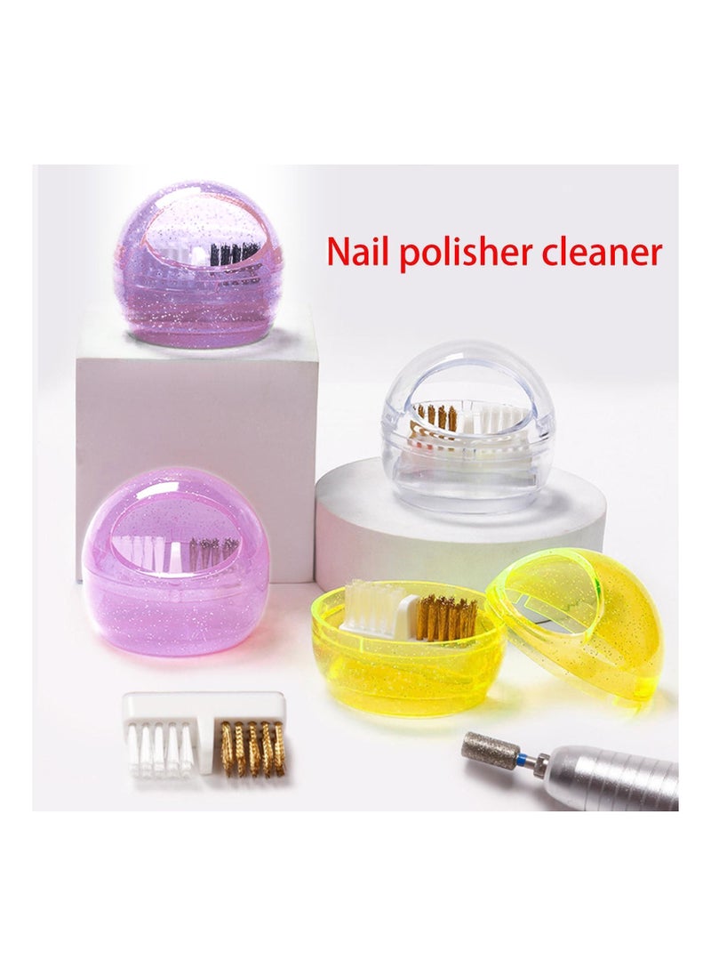 brunson Nail Art Cleaner Tool Case with Steel Wire Brush and Nylon for Cleaning Ceramic/Carbide Drill Bits, Anti-splash Design Bit Box, Washable, Removable, 1pc assorted color  - Image 3
