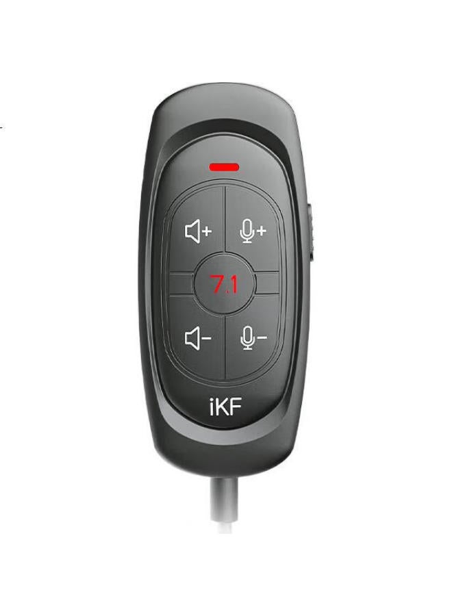 iKF V12 Gaming Headset Sound Card Headset Wired Fps Sound Positioning Partner Magic Sound Card One-Click 7.1 Sound Field Chicken Eating Artifact Fearless Contract Shadow Black - Image 3