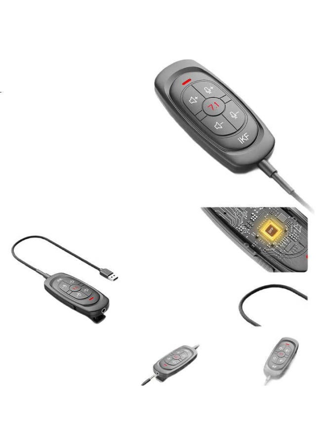 iKF V12 Gaming Headset Sound Card Headset Wired Fps Sound Positioning Partner Magic Sound Card One-Click 7.1 Sound Field Chicken Eating Artifact Fearless Contract Shadow Black - Image 1