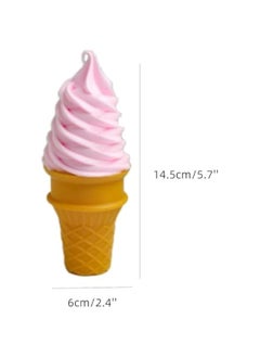 Generic 1 Pcs Simulated Pink Ice Cream Artificial Lifelike White Ice Cream Fake Ice Cream Food Model for Home Kitchen Cabinet Desk Shops Party Decor Sample Display Photography Props (Pink)  - Image 2