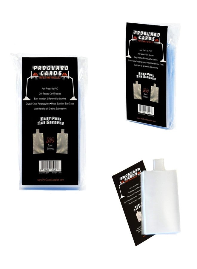 ProGuard Cards Tabbed Card Sleeves 2pks with Easy Pull Tab for Top Loaders & Semi Rigid Holders 200 Sleeves - Image 1