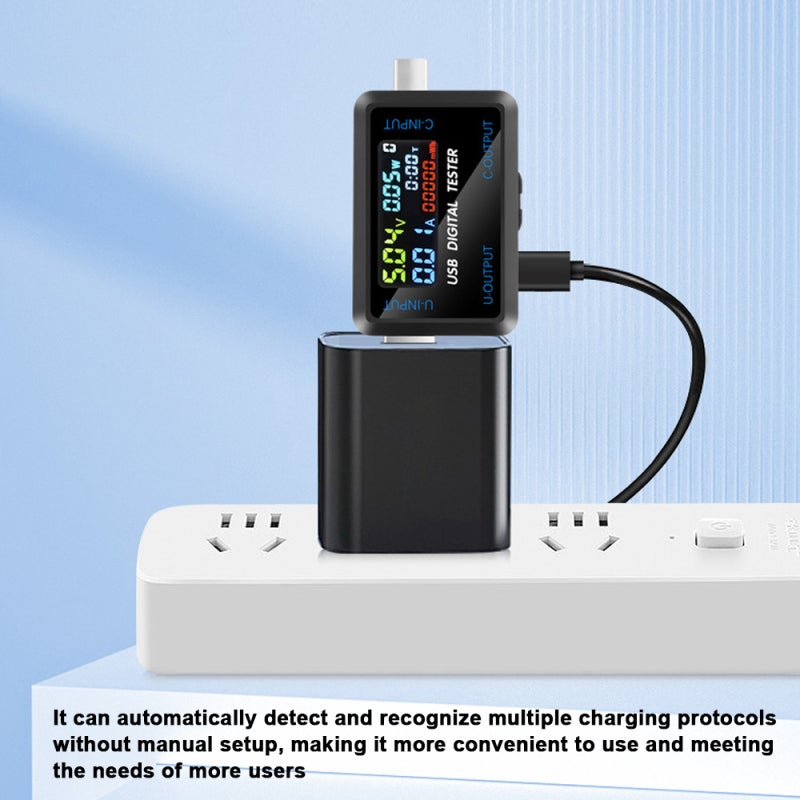 مقياس الفولتية والتيار الرقمي: 6527-U شاشة LCD IPS متعددة الألوان - مقياس اختبار الطاقة بمواصفات متعددة اختيارية لأجهزة USB Type-C وأجهزة الكمبيوتر المحمول والهواتف المحمولة - Image 5