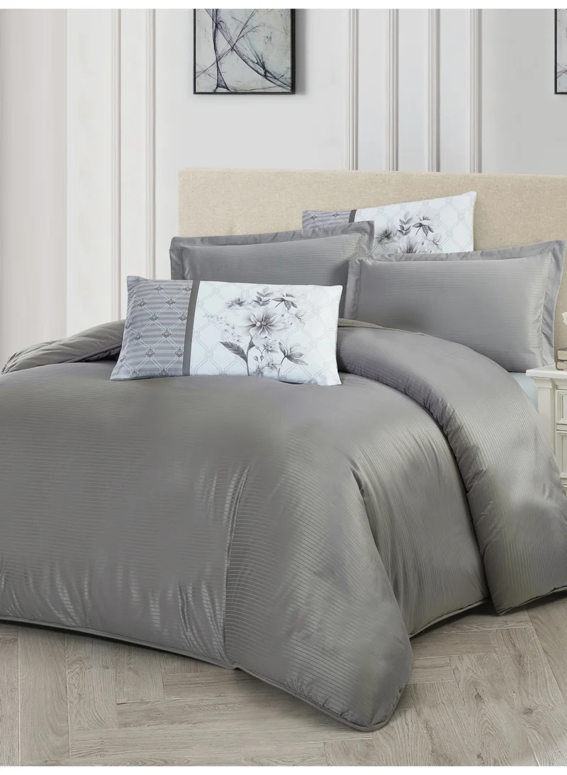 Donetella Duvet Set 4-Pcs Single Size Striped Microfiber Bed Set With 1 Duvet Cover Fits -100 x 200cm- 1 Fitted Sheet 1 PillowSham And 1 Pillowcases(Without Filler)