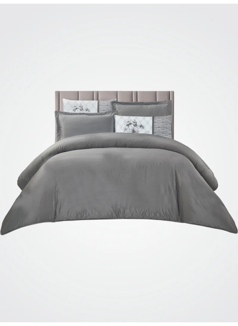 Donetella Duvet Set 4-Pcs Single Size Striped Microfiber Bed Set With 1 Duvet Cover Fits -100 x 200cm- 1 Fitted Sheet 1 PillowSham And 1 Pillowcases(Without Filler)