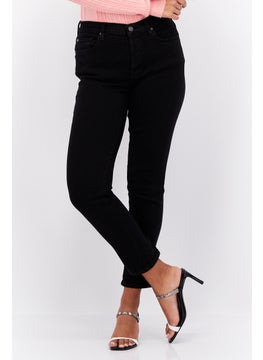 7 FOR ALL MANKIND Women Boyfriend Fit High Rise Skinny Leg Stretch Jeans, Black  - Image 1