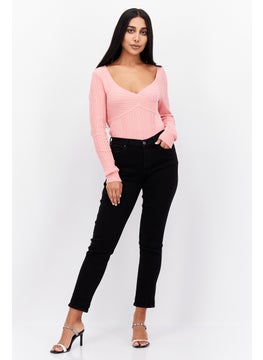 7 FOR ALL MANKIND Women Boyfriend Fit High Rise Skinny Leg Stretch Jeans, Black  - Image 2