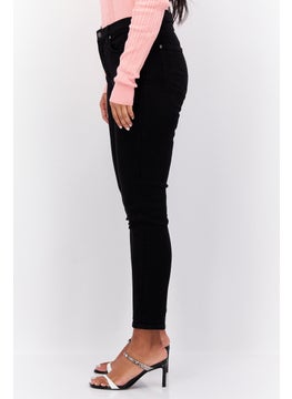 7 FOR ALL MANKIND Women Boyfriend Fit High Rise Skinny Leg Stretch Jeans, Black  - Image 3