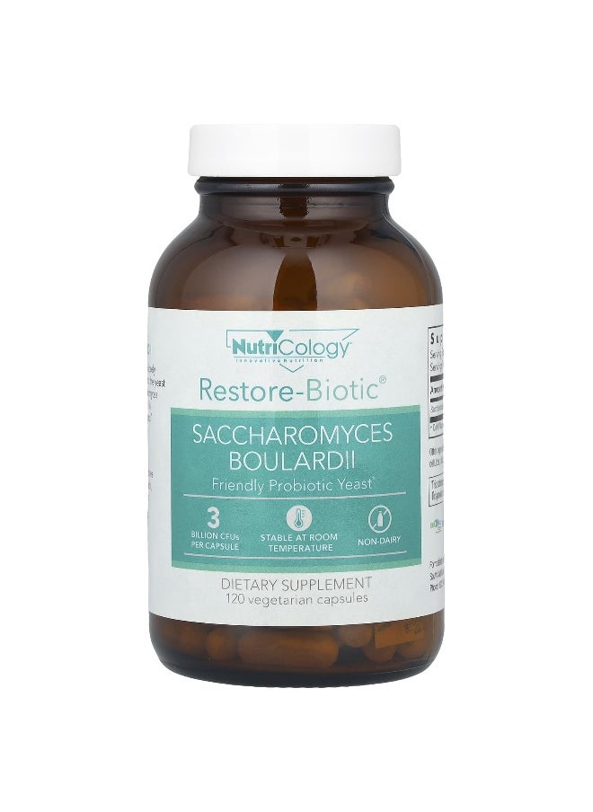 Nutricology Nutricology, Restore-Biotic®, Saccharomyces Boulardii, 150 mg , 120 Vegetarian Capsules  - Image 1