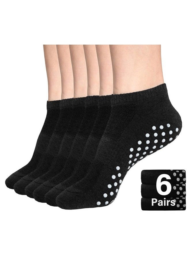 DIBAOLONG Non Slip Yoga Socks for Women, Anti-Skid Gripper Socks Pilates Barre Bikram Fitness Socks with Grips, 3 Pair With Grips (1 Black+1 White+1 Gray), Women Shoe 6.5-9/Men Shoe 5-7 - Image 1