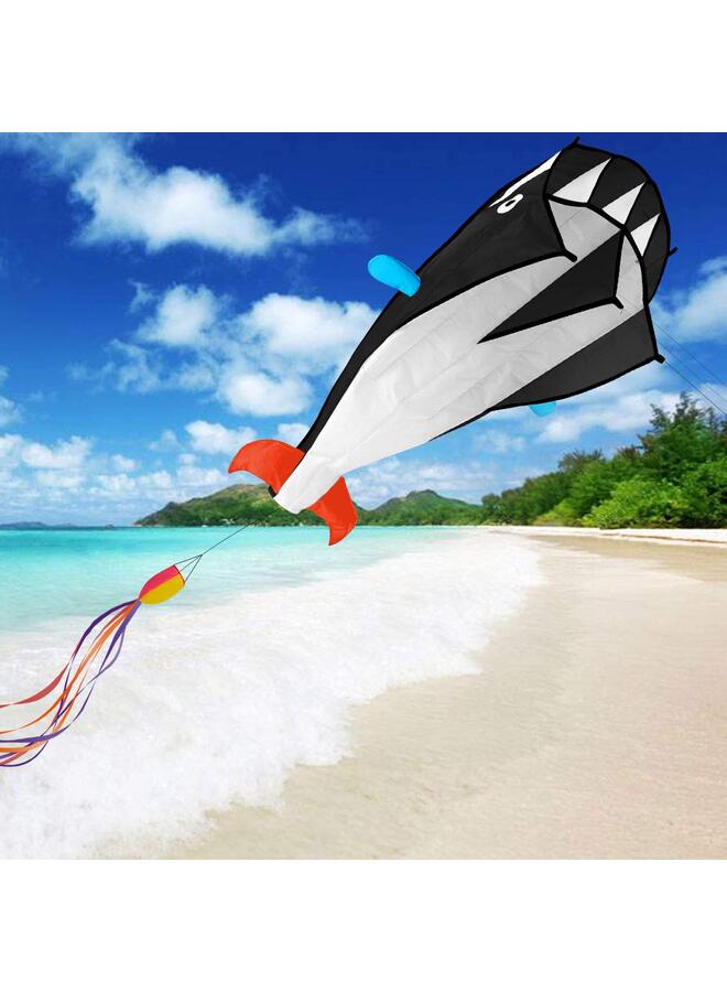LAMAY Dolphin Kite for Adult, 81.9in×46.8in Frameless Soft Parafoil Giant Kite Easy to Fly Beginners and Perfect for The Beach, Family Activity - Image 3