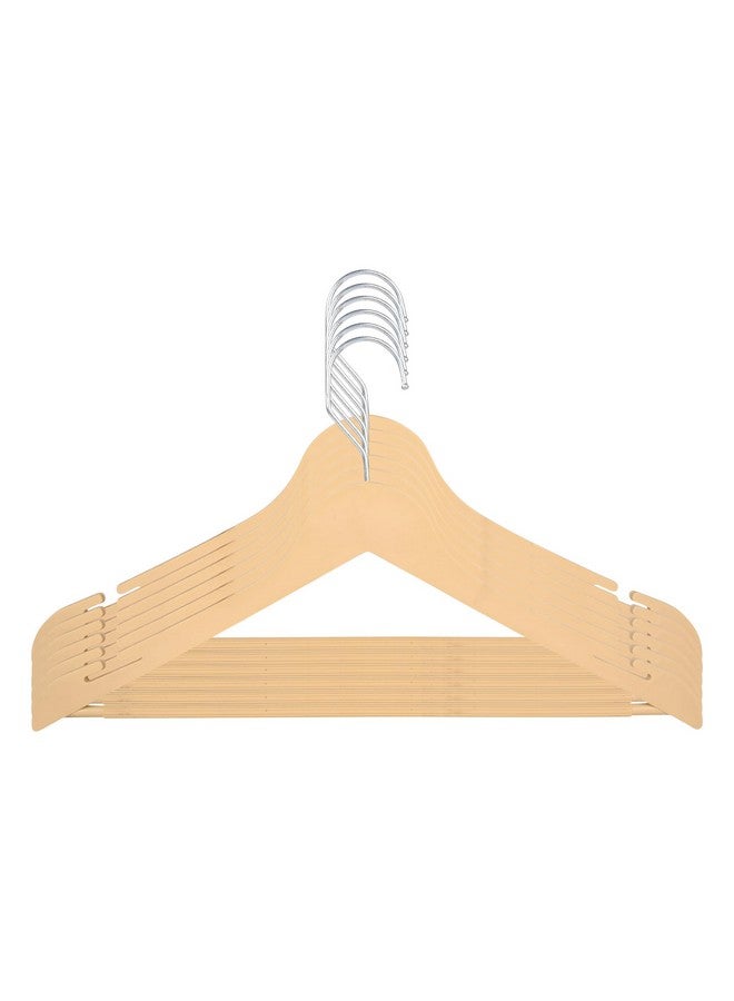 ROLLYWARE Premium Hanger Set of 12 Unbreakable Plastic Wooden Look Cloth Hanger for Hanging Suits/Pants/Shirts/Skirts etc (12) - Image 1