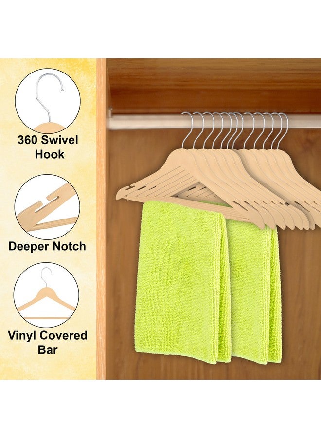 ROLLYWARE Premium Hanger Set of 12 Unbreakable Plastic Wooden Look Cloth Hanger for Hanging Suits/Pants/Shirts/Skirts etc (12) - Image 5