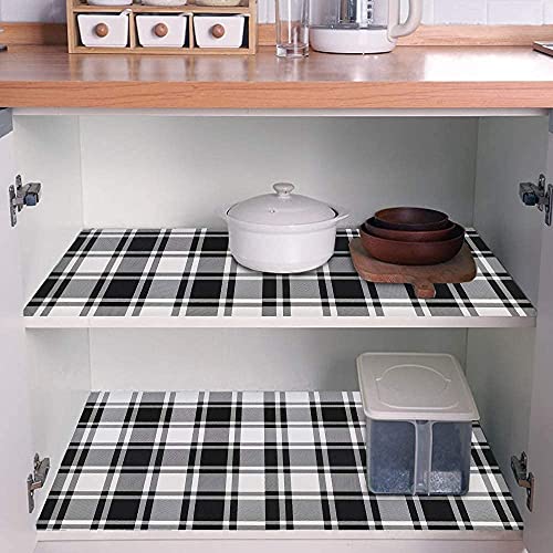 Guvana 17.7"x118" Black and White Trellis Contact Paper Peel and Stick Wallpaper Removable Contact Paper Self-Adhesive Waterproof Wallpaper for Wall Cabinets Shelves Drawer Liner Decorative - Image 2