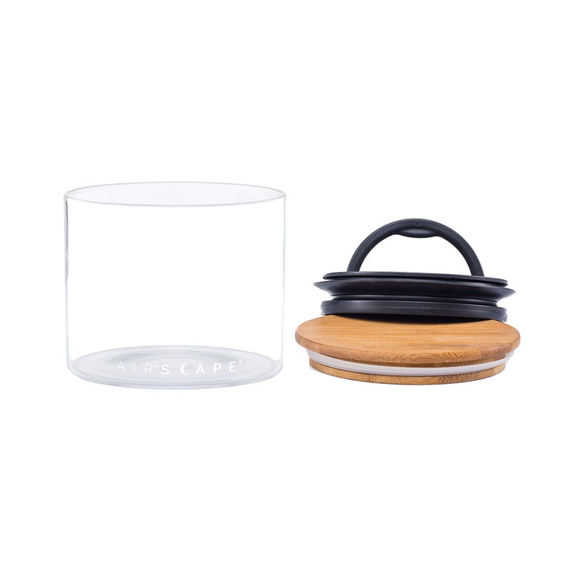AirScape Glass Food Storage Canister - Glass Storage With US Patented Airless Inner Lid & Bamboo Top Lid - Preserves Food Freshness (Small 4-Inch) - Image 3