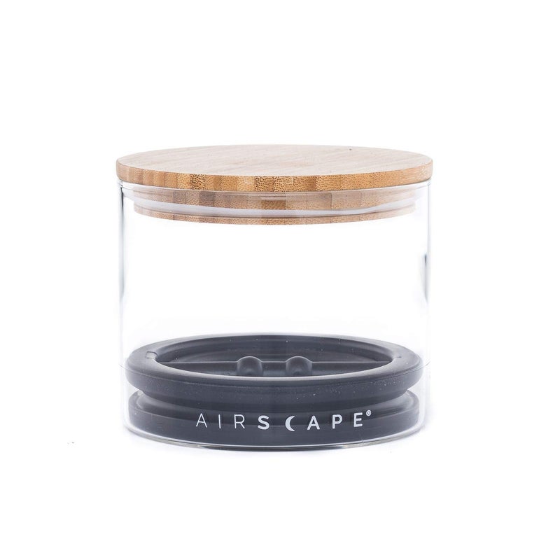 AirScape Glass Food Storage Canister - Glass Storage With US Patented Airless Inner Lid & Bamboo Top Lid - Preserves Food Freshness (Small 4-Inch) - Image 2