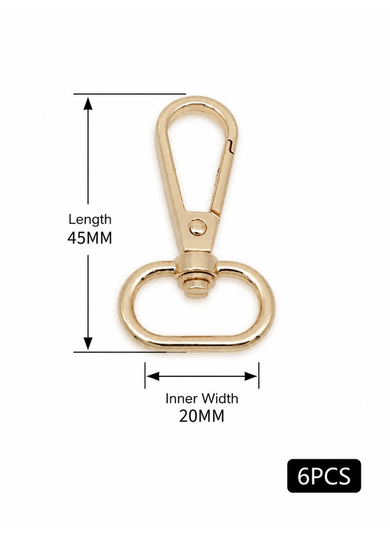6PCS Swivel Snap Hook Clasp for Bags Keychains Straps and DIY Crafts, Golden - Image 4