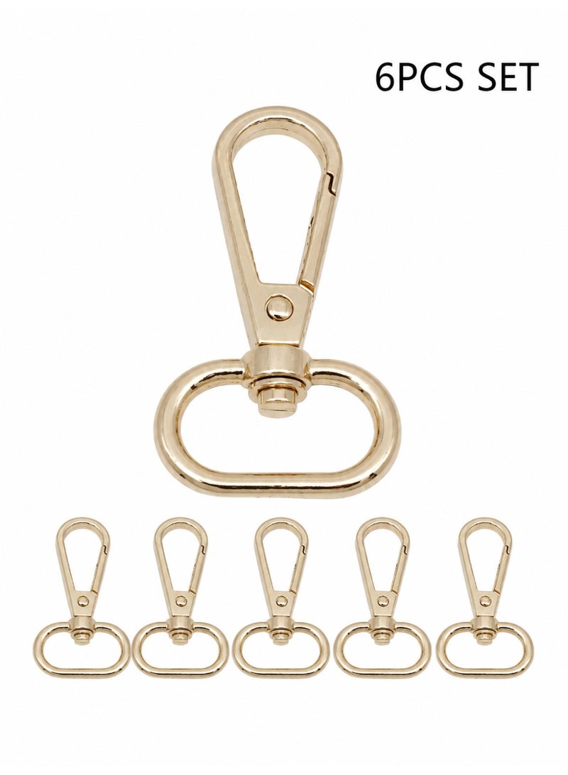 6PCS Swivel Snap Hook Clasp for Bags Keychains Straps and DIY Crafts, Golden - Image 1