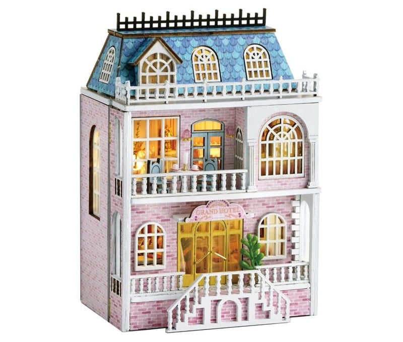HASSM Realistic 3D DIY Miniature Wooden House Toy Set with Furniture - Image 2