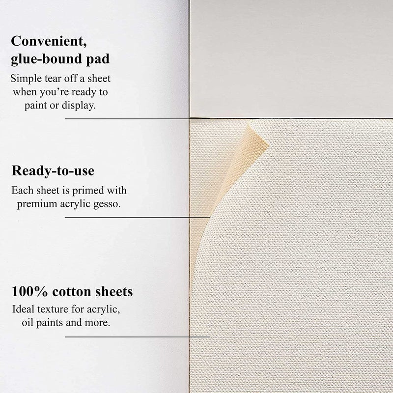 ART RANGER Painting Drawing and Sketch Primed Cotton Canvas Painting Pad White (8.3x11.7" inches-A4) - Image 2