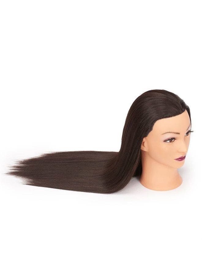 HAIRGINKGO Mannequin Head 26"-28" Synthetic Fiber Training Head Braiding Head Hair Styling Manikin Cosmetology Doll Head Hairdresser Training Model for Cutting Braiding Practice with Clamp 92022LB0220 - Image 5