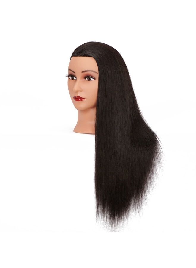 HAIRGINKGO Mannequin Head 26"-28" Synthetic Fiber Training Head Braiding Head Hair Styling Manikin Cosmetology Doll Head Hairdresser Training Model for Cutting Braiding Practice with Clamp 92022LB0220 - Image 3