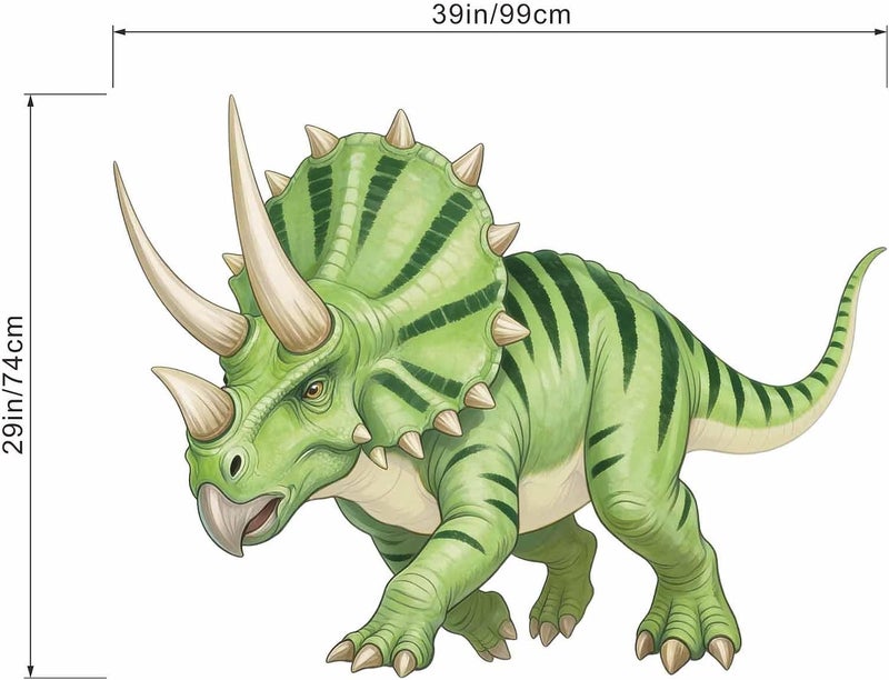 ARS Dinosaur Wall Decals for Boys Room: Triceratops Dino Theme Boys Bedroom Decor with Peel and Stick Removable Vinyl Wall Stickers for Kids Ages 0-12 Years - Image 4